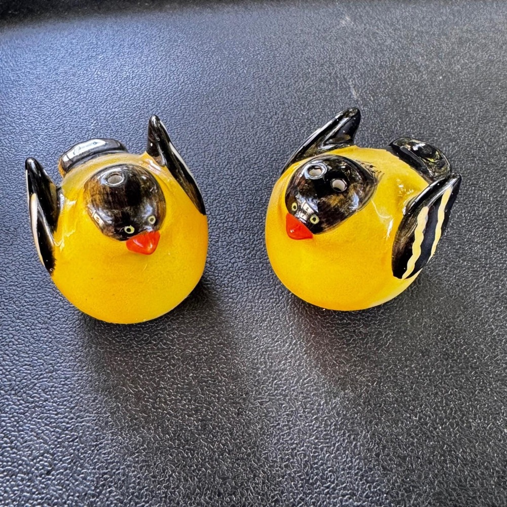 Ceramic Goldfinch Salt and Pepper Shakers Set,‎ Bird Kitchen Decor